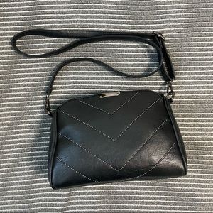 Black leather crossbody bag
